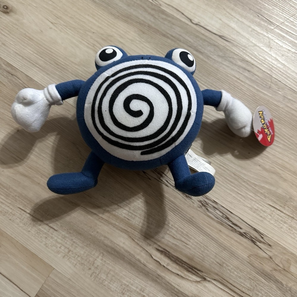 Vintage Pokemon POLIWHIRL Plush 1999 Nintendo Play By Play Small NWT 8in 90s